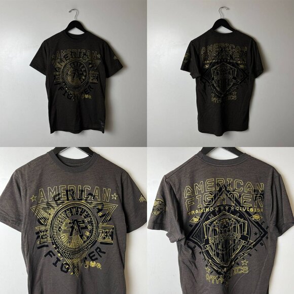 American Fighter T Shirt Small S Gray Graphic Tee - Picture 12 of 16